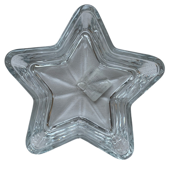 Libbey 6" Star-Shaped Clear Heavy Glass Dish Snack Trinket Bowl Decor NEW - Picture 2 of 8